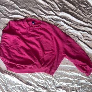 Pink cropped crewneck